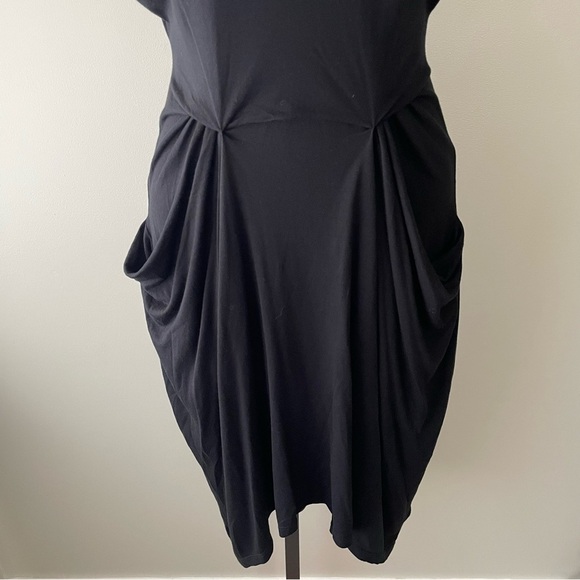 All Saints Zoe Yunao Dress Modal Silk With Pockets Split Sleeve High Low Black - Picture 5 of 9